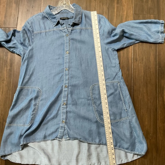 Stella Carakasi Women’s Storyteller Denim Tencel Tunic Button Front Size Medium - Picture 5 of 6